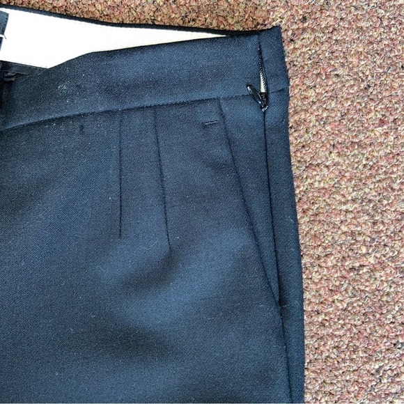 J Crew black slacks with side zipper and darts for trim silhouette. Creased. - Picture 8 of 10